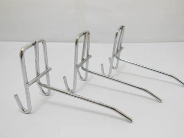 50 Metal Slatwall Grid Peg Hooks Size 11cm