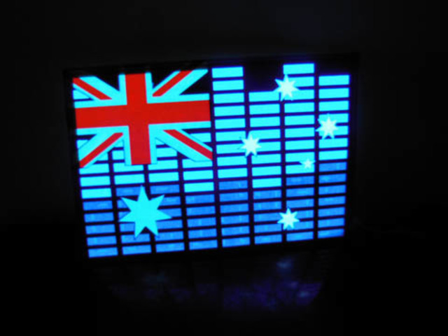 1X Australia Flag Light Up Flashing LED Glow Equalizer 1X Australia Flag Light Up Flashing LED Glow Equalizer