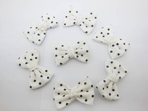 195Pcs White Dotted Bowknot Bow Tie Decorative Embellishments - Click Image to Close