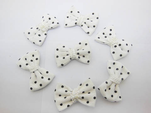 195Pcs White Dotted Bowknot Bow Tie Decorative Embellishments 195Pcs White Dotted Bowknot Bow Tie Decorative Embellishments