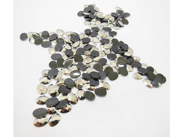 12000 Oval Flat Back Diamontes Rhinestones 8x6mm - Click Image to Close