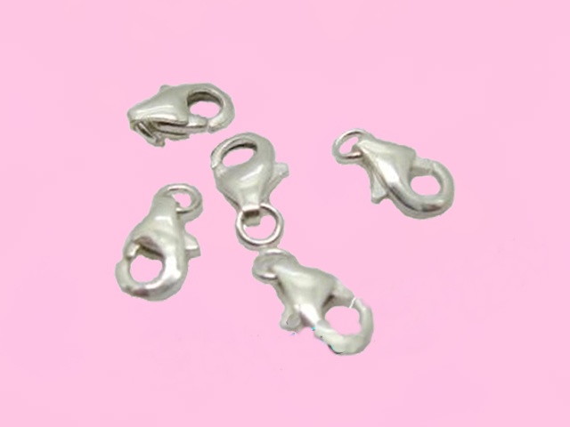 10pcs 925.Silver Plated Jewelry Lobster Claw Clasp 5X8mm - Click Image to Close