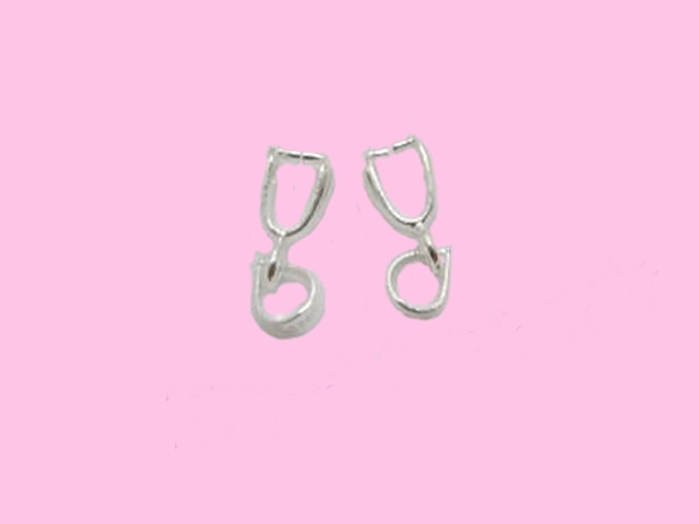 10pcs 925.Sterling silver Snap on bail for Pendants 5X12mm