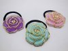 4x12Pcs Elastic Scrunchies with Rose Flower Hair Elastic 4x12Pcs Elastic Scrunchies with Rose Flower Hair Elastic