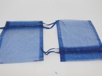 100 Dark Blue Drawstring Jewelry Gift Pouches 11x8cm