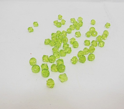 6200 Green Faceted Bicone Beads Jewellery Finding 6mm - Click Image to Close