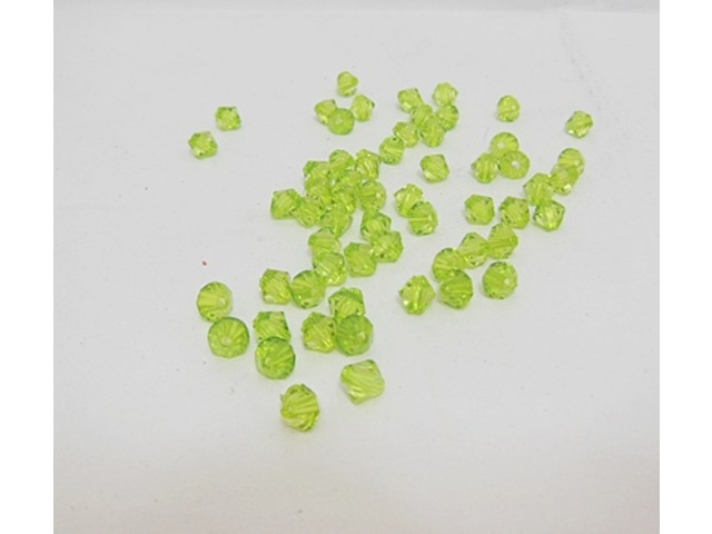 6200 Green Faceted Bicone Beads Jewellery Finding 6mm - Click Image to Close