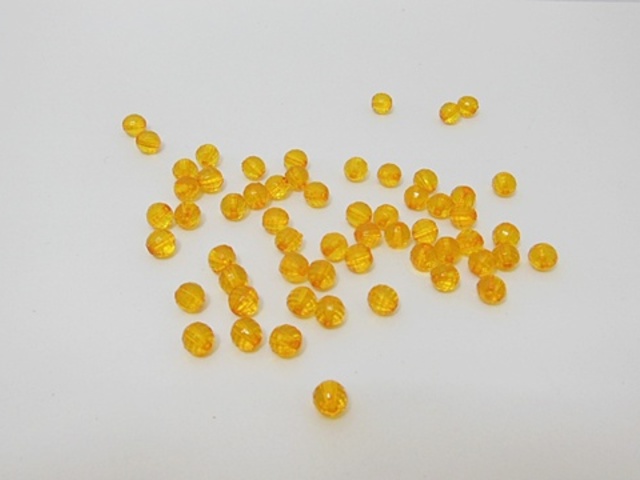 4200 Orange Faceted Round Beads Jewellery Finding 6mm - Click Image to Close