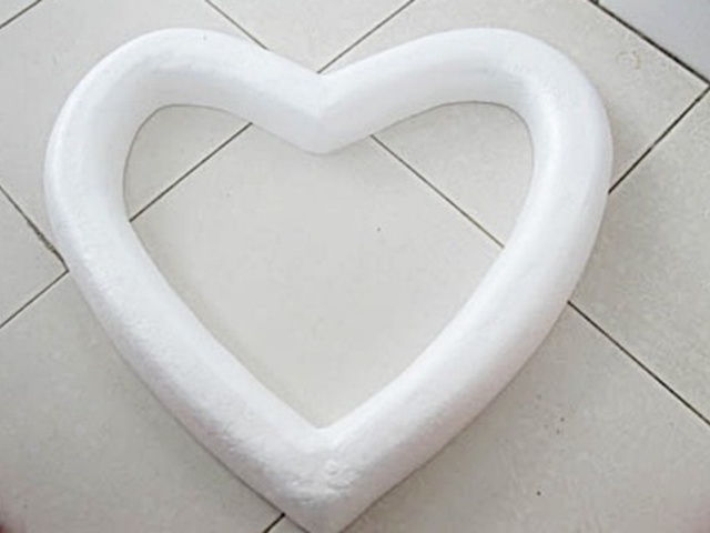 4Pcs Polystyrene Foam Hollow Heart Decoration Craft DIY 500mm - Click Image to Close