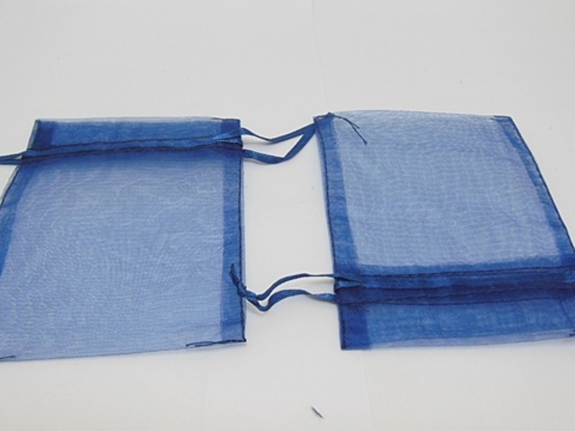 100 Dark Blue Drawstring Jewelry Gift Pouches 11x8cm