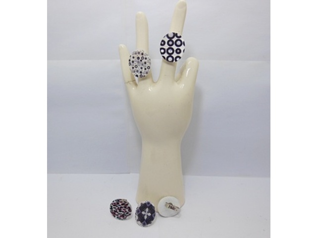 48Pcs Fashion Shell Ring Adjustable Size 4 Designs