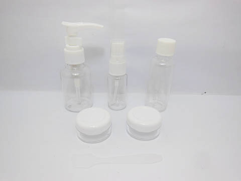 4Set 6in1 Plastic Empty Travel Cosmetic Bottle with Bag - Click Image to Close