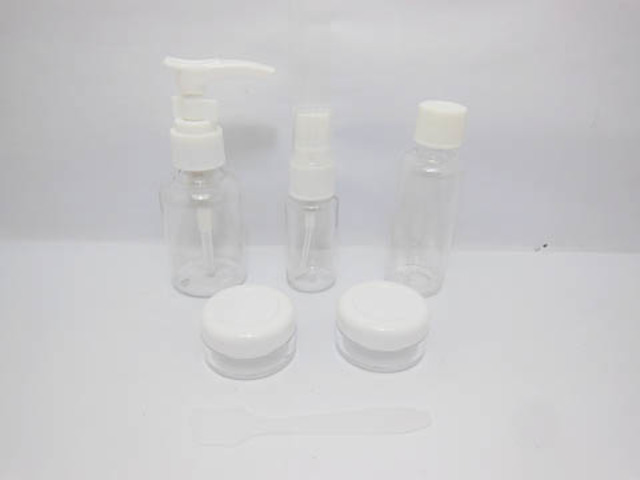 4Set 6in1 Plastic Empty Travel Cosmetic Bottle with Bag - Click Image to Close