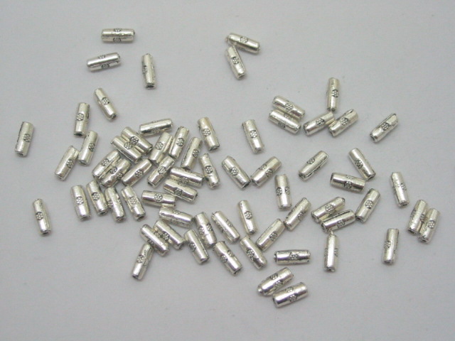 500 Shiny Metal Tube Spacer Beads Jewelry Finding - Click Image to Close
