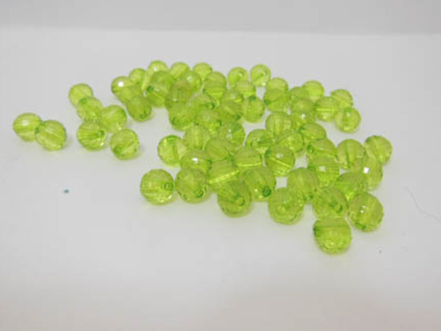 1800Pcs Green Faceted Round Beads Jewellery Finding 8mm - Click Image to Close