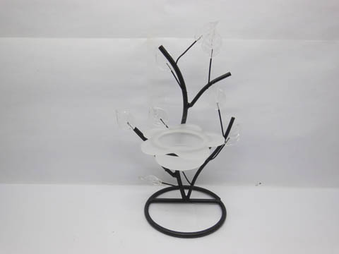 6Pcs New Stunning Frosted & Clear Metal Art Candle Holders - Click Image to Close