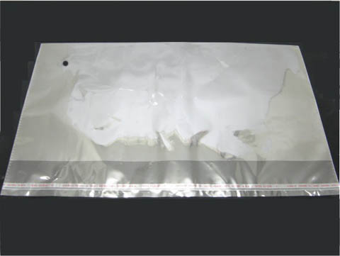 200Pcs Clear Self Adhesive Seal Plastic Bags 27x42cm W/ Hole - Click Image to Close