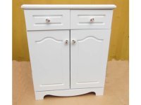 1X White 2 Door + 2 Drawer Shoe Storage Cabinet & Organisation 9