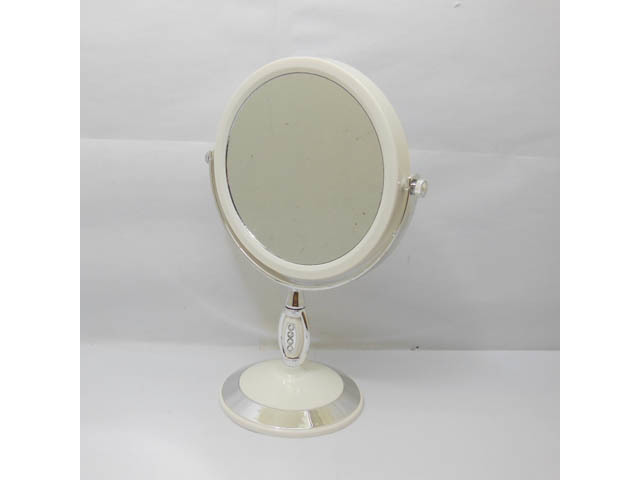 1X White Pedestal Oval Makeup Mirror Double Sided 3x Magnify - Click Image to Close