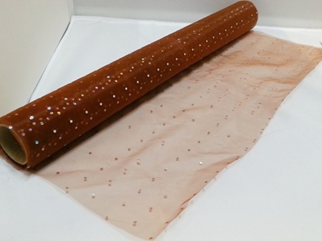 4x1Roll Coffee Organza Ribbon 49cm Wide for Craft 4x1Roll Coffee Organza Ribbon 49cm Wide for Craft