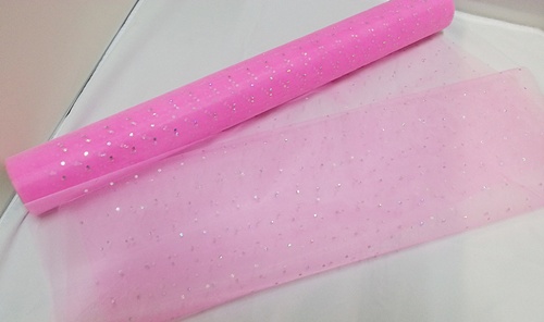 4x1Roll Pink Organza Ribbon 49cm Wide for Craft - Click Image to Close