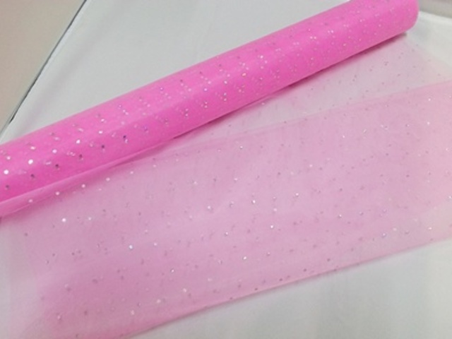 4x1Roll Pink Organza Ribbon 49cm Wide for Craft - Click Image to Close