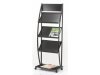1X Black 3 Tiers Trayer Brochure Book Magazine Display Rack