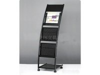 1X Black 3 Tiers Book Magazine Display Rack 31x126x35cm