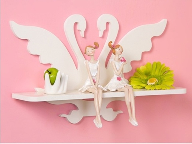 1X Swan Hanging Wall Mounting Shelf Display - Click Image to Close