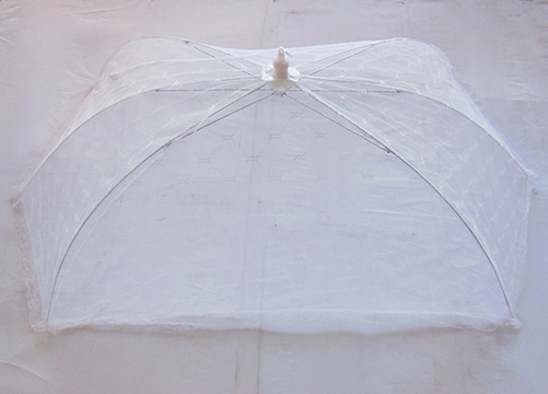 5 White Fold-away Food Cover Pulling Rope For Camper, Kitchen - Click Image to Close