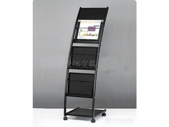 1X Black 3 Tiers Book Magazine Display Rack 31x126x35cm