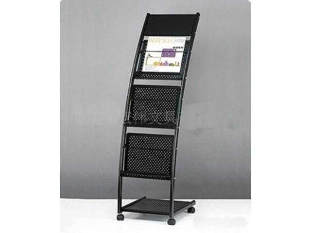 1X Black 3 Tiers Book Magazine Display Rack 31x126x35cm - Click Image to Close