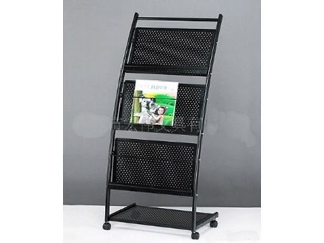 1X Black 3 Tiers Brochure Book Magazine Display Rack - Click Image to Close