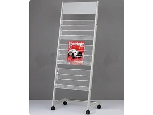 1X White 3 Tiers Brochure Book Magazine Display Rack