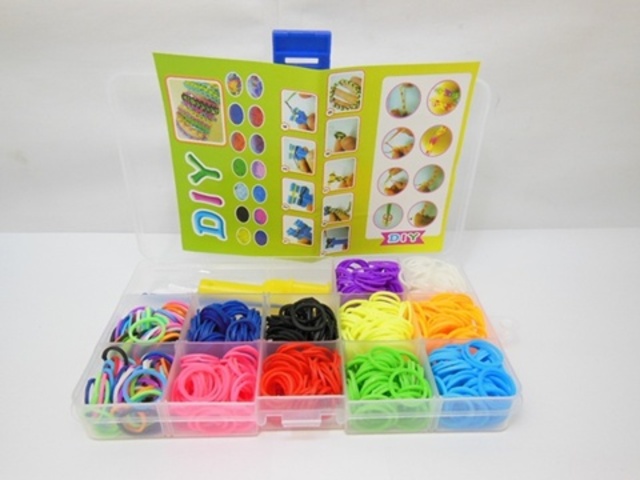 4Set Loom Bands Kit 680pcs Rubber Bands Clips DIY Making - Click Image to Close