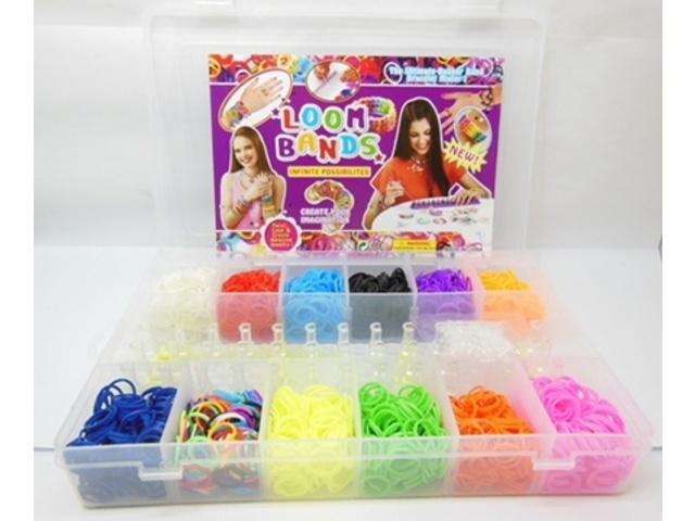 1Set Loom Bands Kit 2200pcs Rubber Bands Clips DIY Making - Click Image to Close