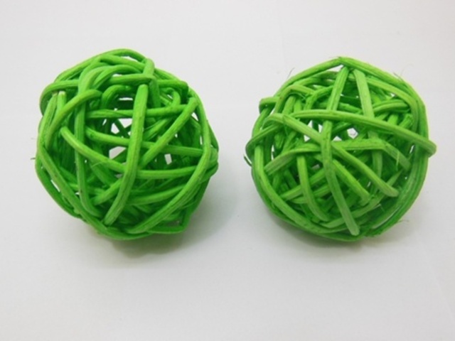 20X Green Rattan Balls Florist Wedding Decoration 4cm