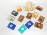 100Pcs Flower Rectangular Flatback Beads 24x17mm Mixed