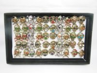 50 Metal Skulls with Stone Fashion Rings Assorted 50 Metal Skulls with Stone Fashion Rings Assorted