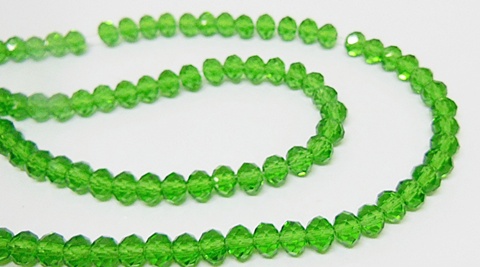 10Strand x 90Pcs Green Rondelle Faceted Crystal Beads 6mm - Click Image to Close