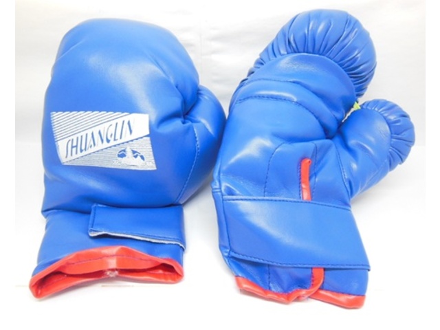1 Pair Quality Leatherette Boxing Gloves Blue