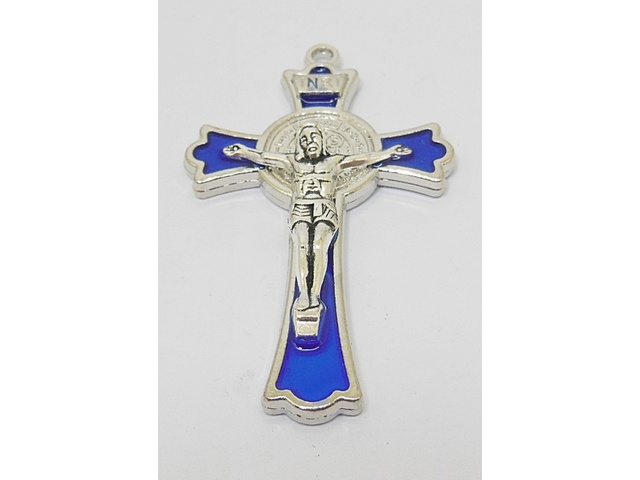 10X Enamel Blue Charm Cross Pendant Jewellery Finding 7.7x4.6x1c