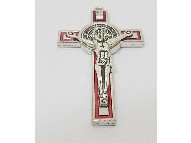10X Red Charm Cross Pendant Jewellery Finding 7.3x4.2x1.2cm