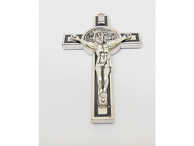 10X Black Charm Cross Pendant Jewellery Finding 7.3x4.2x1.2cm