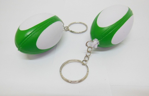50 PU Foam Rugby Squeeze Key Chain rings - Click Image to Close