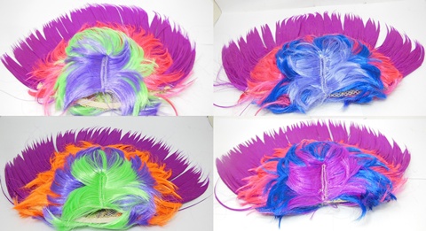 5X Rainbow Colourful Costume Hair Wigs Party Favors 120G EA - Click Image to Close