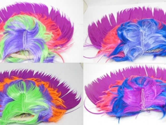 5X Rainbow Colourful Costume Hair Wigs Party Favors 120G EA - Click Image to Close