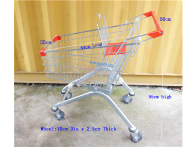 1X Supermarket Shopping Cart/Trolley 80 liter w/Brake 1X Supermarket Shopping Cart/Trolley 80 liter w/Brake