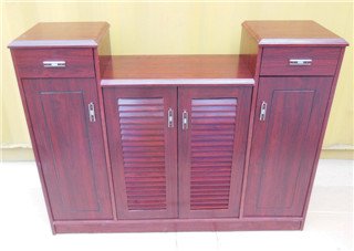 1X Red 4 Door + 2 Drawer Shoe Cabinet 126x30x100cm - Click Image to Close