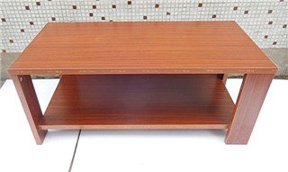 1X Teak Color Rectangular Coffee Table Side Table 100x50x42cm - Click Image to Close